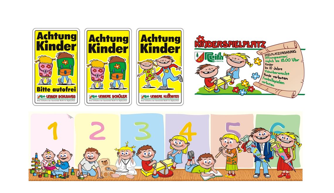 Illustrationen vo Kindern für den Kindergarten in Reith im Alpbachtal