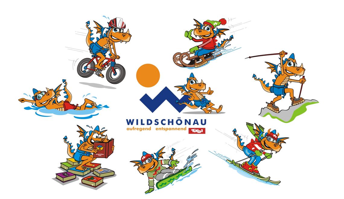 Illustration und Maskottchen "Toni" für den Tourismusverband Wildschönau Tirol
