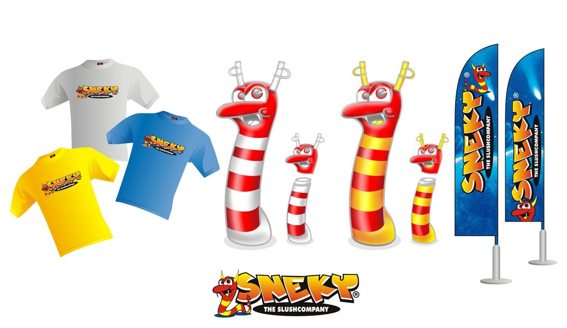 Marke Sneky - Corporate Design - Maskottchen und Illustrationen für die Firma Qusotic Germany 