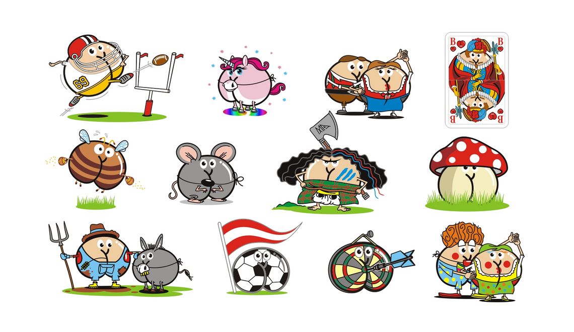 Assmex Maskottchen - Design Mutationen Illustrationen