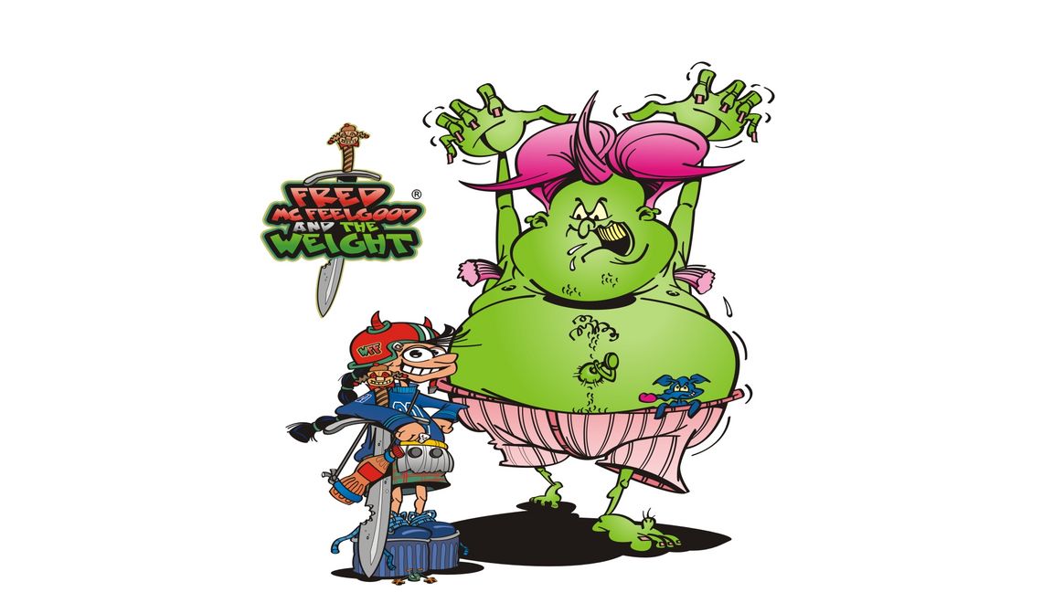 Maskottchen und Illustration für ein Tiroler Hotel "Für dicke Kinder"