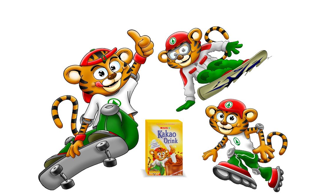 Tiger Illustration Maskottchen für die Spar AG