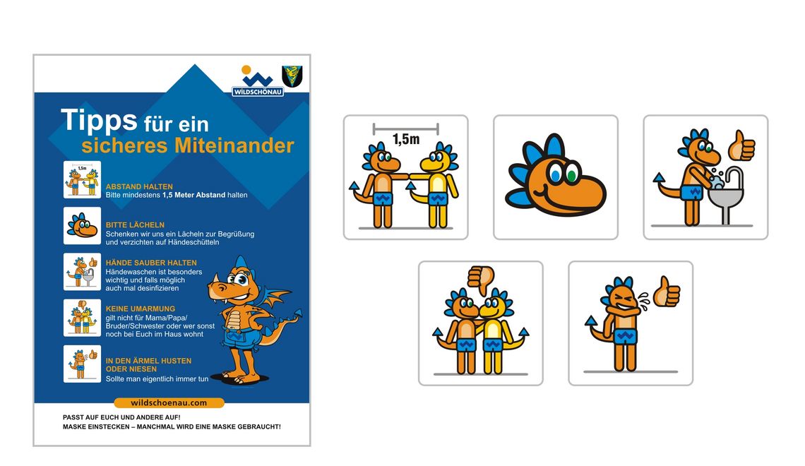 Comicillustration Maskottchen Illustration für Tourismusbüro Wildschönau Tirol